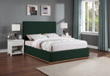 Monaco Boucle Fabric / Rubberwood / Foam Contemporary Green Boucle Fabric King Bed - 81.5" W x 87.5" D x 52" H
