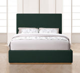 Monaco Boucle Fabric / Rubberwood / Foam Contemporary Green Boucle Fabric Queen Bed - 65.5" W x 87.5" D x 52" H