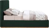 Monaco Boucle Fabric / Rubberwood / Foam Contemporary Green Boucle Fabric Queen Bed - 65.5" W x 87.5" D x 52" H