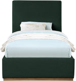 Monaco Boucle Fabric / Rubberwood / Foam Contemporary Green Boucle Fabric Twin Bed - 43.5" W x 82.5" D x 52" H