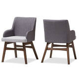 Monte Mid-Century Modern Two-Tone Grey Fabric Armchair (Set of 2)