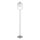 Moon Contemporary Floor Lamp in Nickel Metal and Frosted Glass by LumiSource