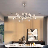 Bethel Shiny Nickel Chandelier in Steel & Crystal