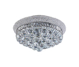 Bethel Chrome Flush Mount in Metal & Crystal