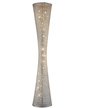 Bethel Chrome Floor Lamp in Metal & Crystal