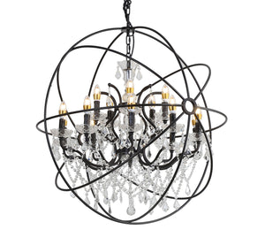 Bethel Rustic Brozne Chandelier in Metal & Crystal