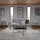 English Elm EE2202 Contemporary Living Room Coffee Table Clear/Matte Black EEV-15479