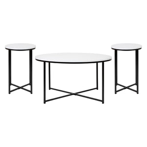 English Elm EE2203 Contemporary Living Room Coffee Table White/Matte Black EEV-15481