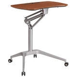 English Elm EE2211 Contemporary Sit & Stand Desk Mahogany EEV-15498