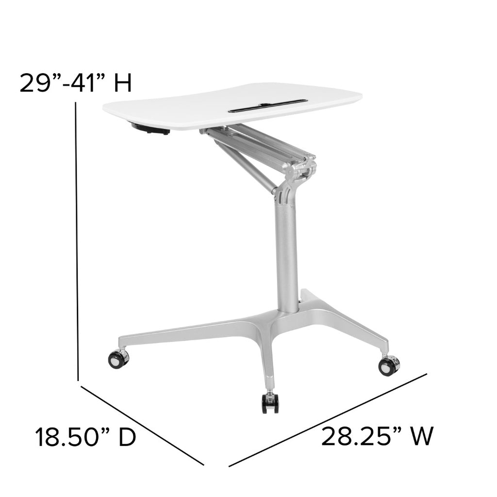 English Elm EE2211 Contemporary Sit & Stand Desk White EEV-15499