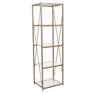English Elm EE2235 Contemporary Storage Shelve Clear/Matte Gold EEV-15537