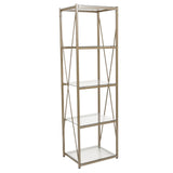 English Elm EE2235 Contemporary Storage Shelve Clear/Matte Gold EEV-15537