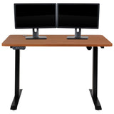 English Elm EE2291 Modern Adjustable Height Computer Desk Mahogany EEV-15610