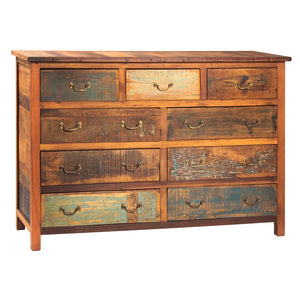 Dovetail Journee 60" Distressed Painted Reclaimed Hardwood 9-Drawer Dresser NAN101