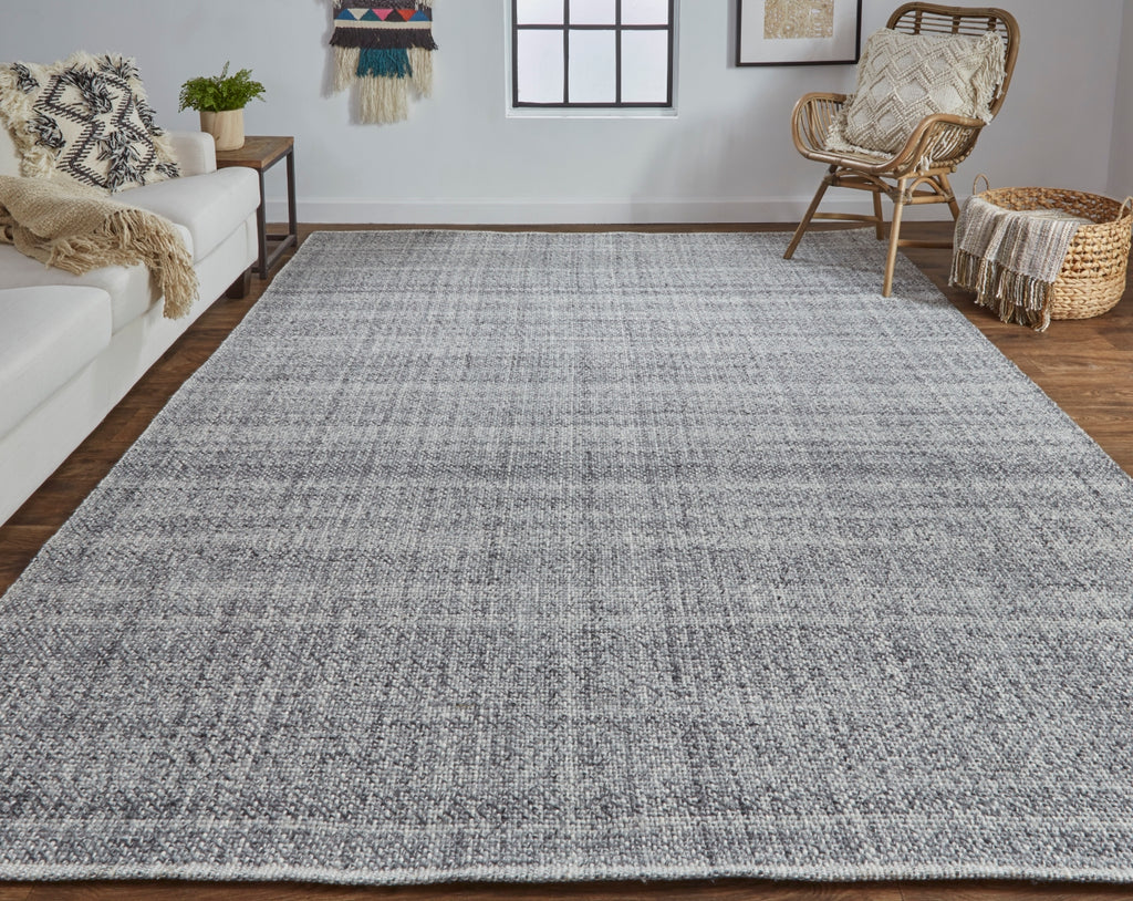 Naples Space Dyed In/Outdoor Flatweave, Charcoal Gray, 2ft x 3ft Area Rug