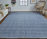 Naples Space Dyed In/Outdoor Flatweave, Navy/Denim Blue, 2ft x 3ft Area Rug
