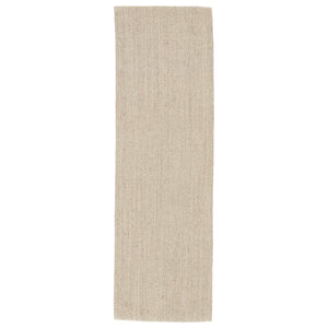 Jaipur Living Naples Natural Solid White/ Taupe Area Rug (2'6"X8')