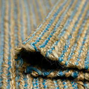 AMER Rugs Naturals NAT-1 Flat-Weave Striped Farmhouse Area Rug Blue 8' x 10'