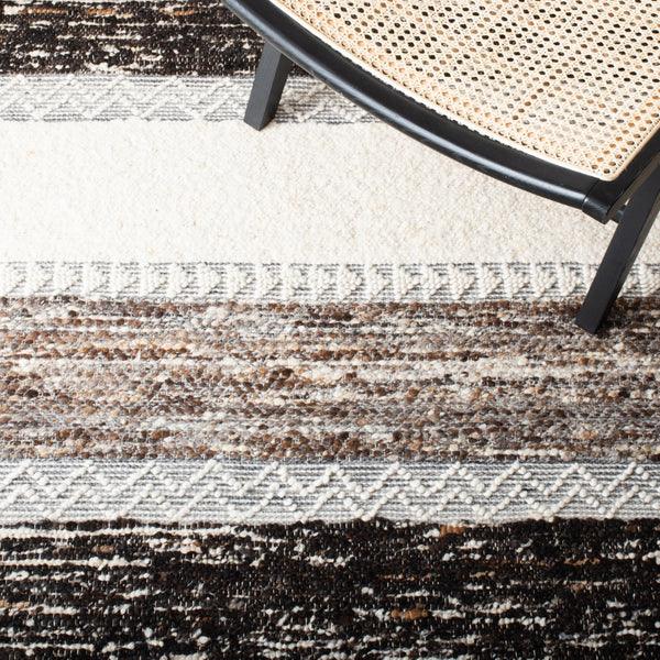 Natura 326 Hand Woven 90% Wool, 10% Cotton 0 Rug Brown / Ivory 90% Wool, 10% Cotton NAT326T-5