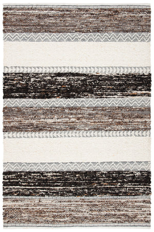 Natura 326 Hand Woven 90% Wool, 10% Cotton 0 Rug Brown / Ivory 90% Wool, 10% Cotton NAT326T-5