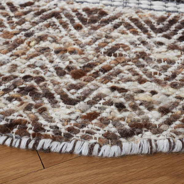 Natura 326 Hand Woven 90% Wool, 10% Cotton 0 Rug Brown / Ivory 90% Wool, 10% Cotton NAT326T-6R