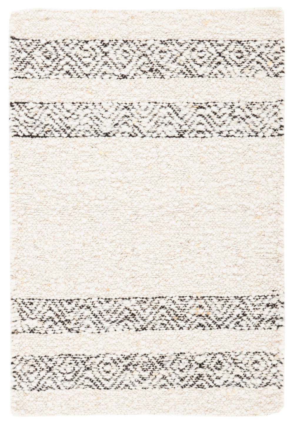 Natura 333 Hand Woven Pile Content: 100% Wool |  Overall Content: 90% Wool 10% Cotton 0 Rug Ivory / Black PILE CONTENT: 100% WOOL |  OVERALL CONTENT: 90% WOOL 10% COTTON NAT333A-2