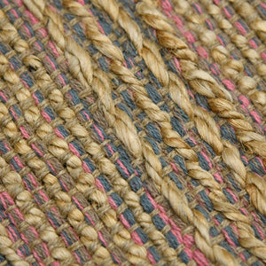 AMER Rugs Naturals NAT-4 Flat-Weave Striped Farmhouse Area Rug Pink 8' x 10'