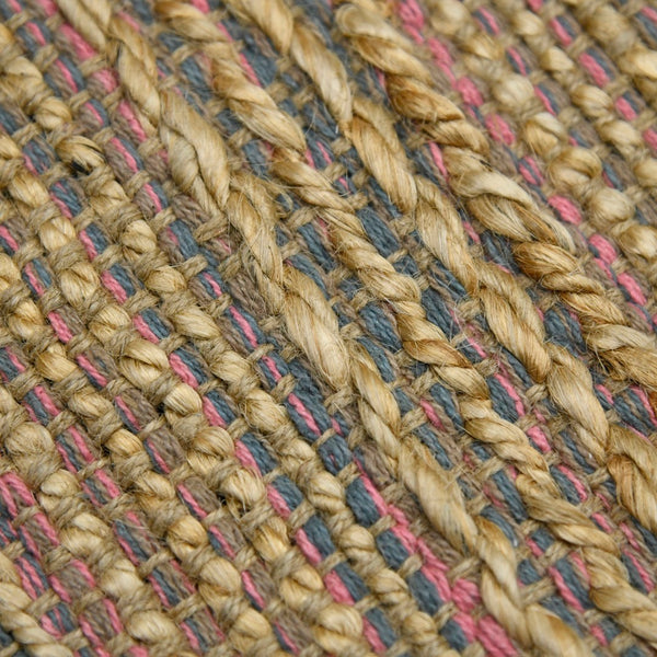 AMER Rugs Naturals NAT-4 Flat-Weave Striped Farmhouse Area Rug Pink 8' x 10'