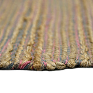 AMER Rugs Naturals NAT-4 Flat-Weave Striped Farmhouse Area Rug Pink 8' x 10'