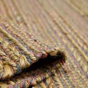 AMER Rugs Naturals NAT-4 Flat-Weave Striped Farmhouse Area Rug Pink 8' x 10'