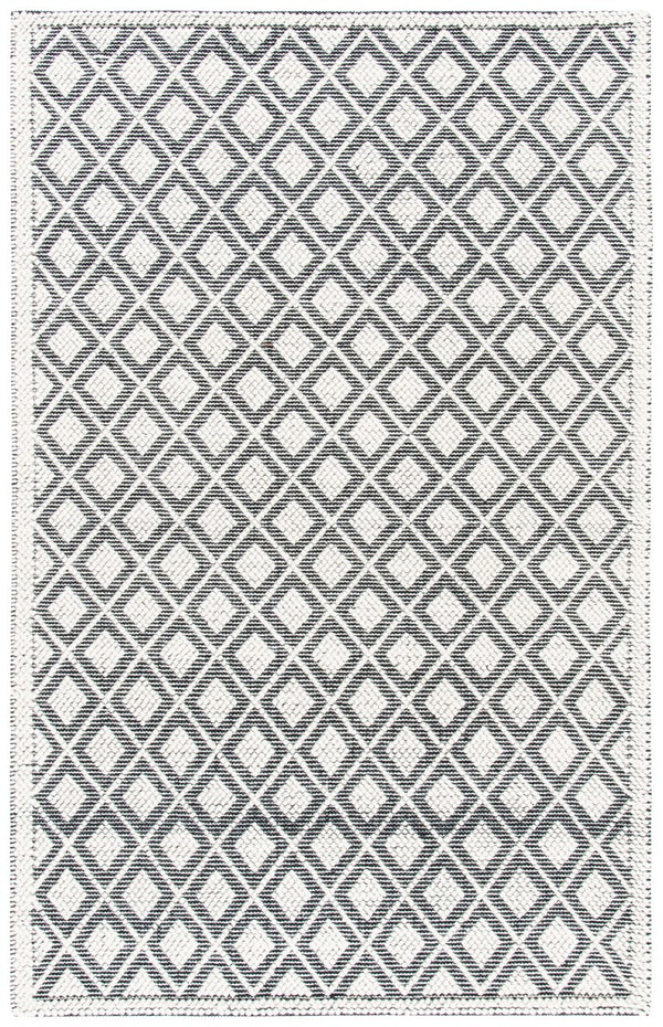Safavieh Natura 475 Hand Woven 60% Wool, 40% Cotton Rug Ivory / Black 60% Wool, 40% Cotton NAT475A-8