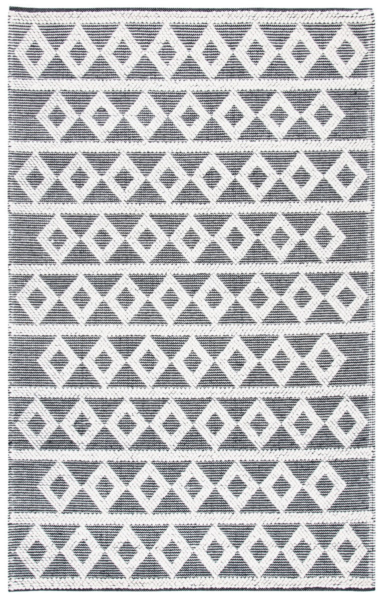 Natura 479 Bohemian Hand Woven 60% Wool, 40% Cotton Rug Ivory / Black