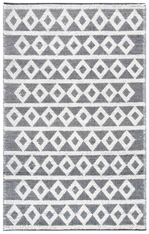 Safavieh Natura 479 Hand Woven 60% Wool, 40% Cotton Rug Ivory / Black 60% Wool, 40% Cotton NAT479A-5