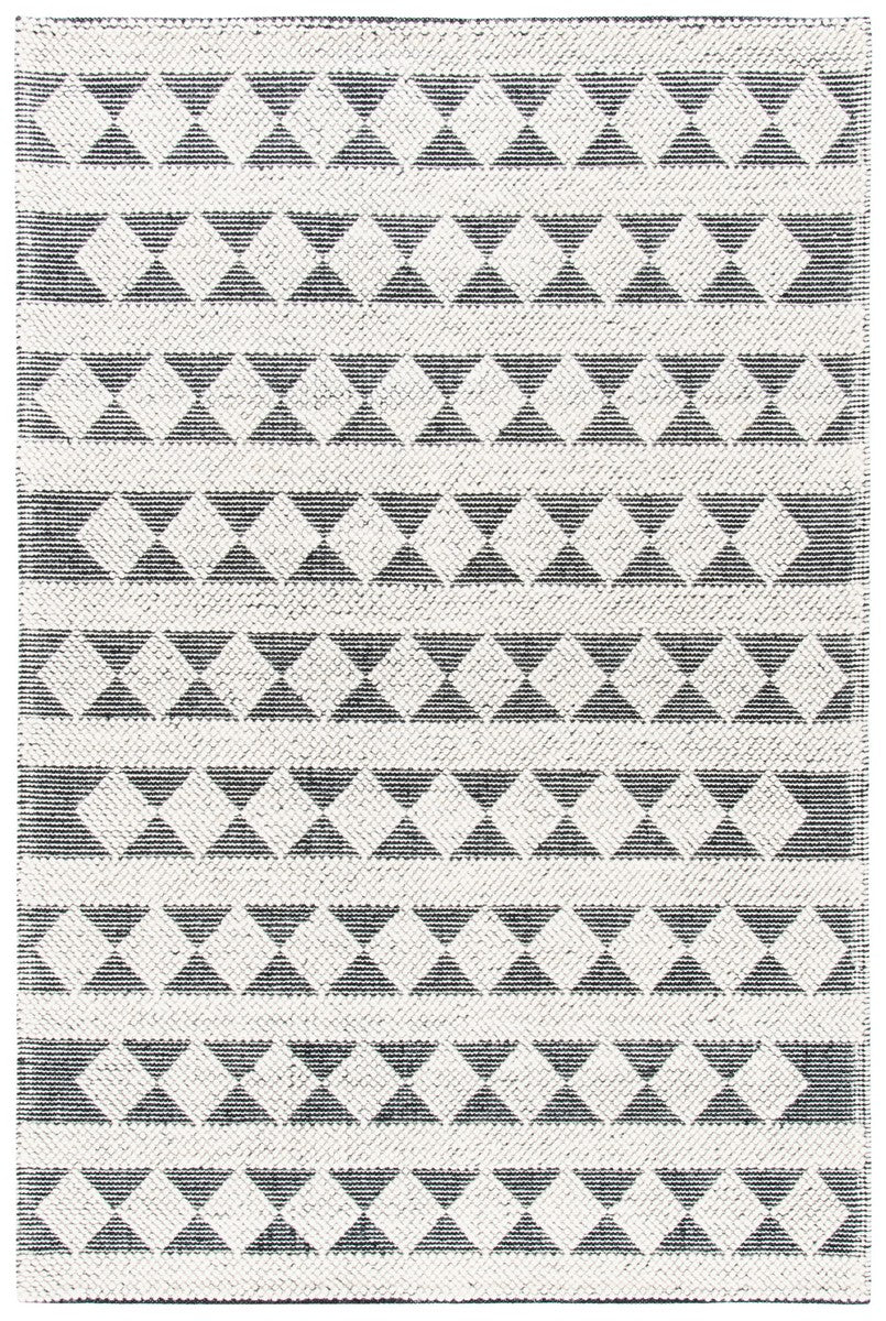 Natura 481 Bohemian Hand Woven 60% Wool, 40% Cotton Rug Ivory / Black