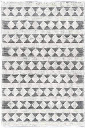 Safavieh Natura 481 Hand Woven 60% Wool, 40% Cotton Rug Ivory / Black 60% Wool, 40% Cotton NAT481A-6SQ