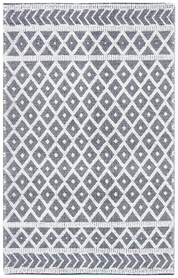 Natura 482 Bohemian Hand Woven 60% Wool, 40% Cotton Rug Ivory / Black