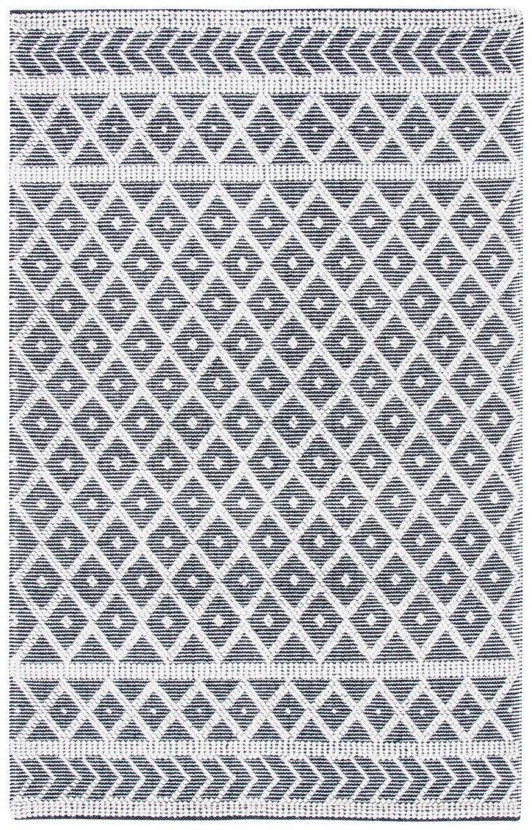 Safavieh Natura 482 Hand Woven 60% Wool, 40% Cotton Rug Ivory / Black 60% Wool, 40% Cotton NAT482A-8