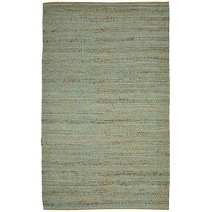 AMER Rugs Naturals NAT-5 Flat-Weave Striped Farmhouse Area Rug Aqua 8' x 10'