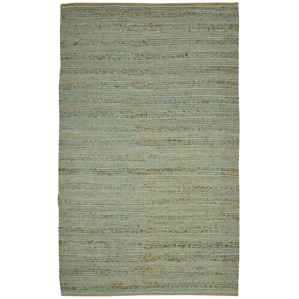AMER Rugs Naturals NAT-5 Flat-Weave Striped Farmhouse Area Rug Aqua 8' x 10'