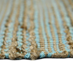 AMER Rugs Naturals NAT-5 Flat-Weave Striped Farmhouse Area Rug Aqua 8' x 10'