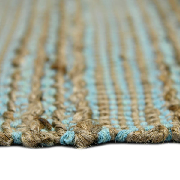 AMER Rugs Naturals NAT-5 Flat-Weave Striped Farmhouse Area Rug Aqua 8' x 10'