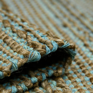 AMER Rugs Naturals NAT-5 Flat-Weave Striped Farmhouse Area Rug Aqua 8' x 10'