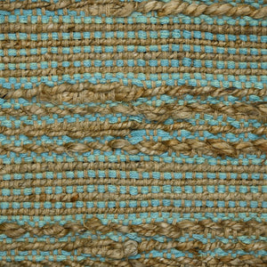 AMER Rugs Naturals NAT-5 Flat-Weave Striped Farmhouse Area Rug Aqua 8' x 10'