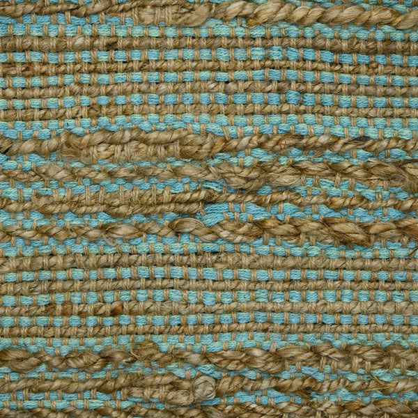 AMER Rugs Naturals NAT-5 Flat-Weave Striped Farmhouse Area Rug Aqua 8' x 10'