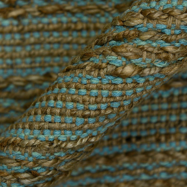 AMER Rugs Naturals NAT-5 Flat-Weave Striped Farmhouse Area Rug Aqua 8' x 10'