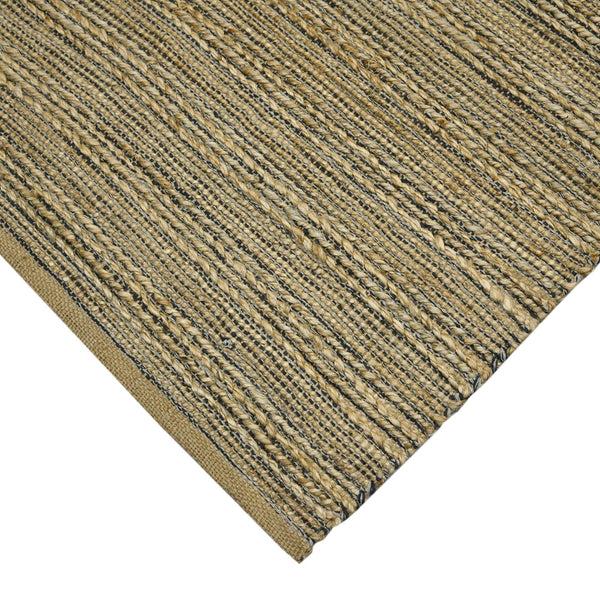 AMER Rugs Naturals NAT-6 Flat-Weave Striped Farmhouse Area Rug Dark Gray 8' x 10'