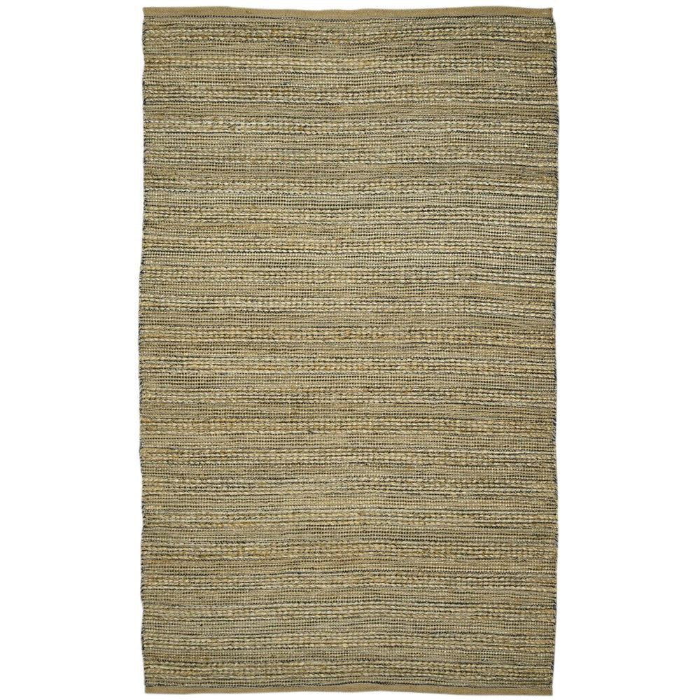 AMER Rugs Naturals NAT-6 Flat-Weave Striped Farmhouse Area Rug Dark Gray 8' x 10'