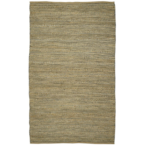 AMER Rugs Naturals NAT-6 Flat-Weave Striped Farmhouse Area Rug Dark Gray 8' x 10'