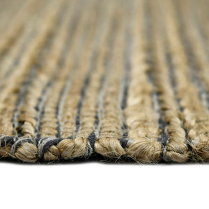 AMER Rugs Naturals NAT-6 Flat-Weave Striped Farmhouse Area Rug Dark Gray 8' x 10'