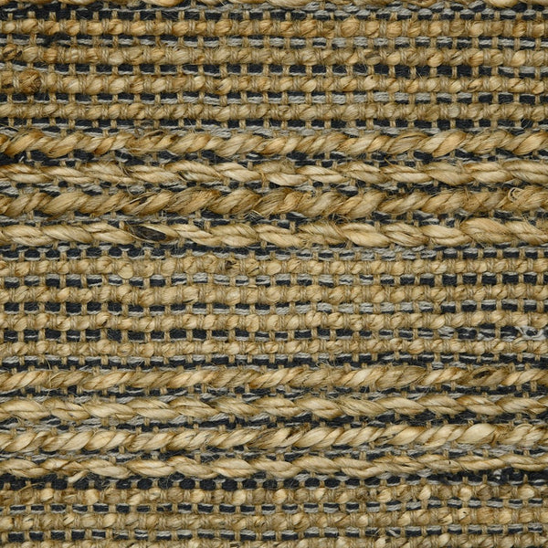 AMER Rugs Naturals NAT-6 Flat-Weave Striped Farmhouse Area Rug Dark Gray 8' x 10'